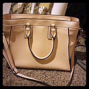 Cream/light pink bag